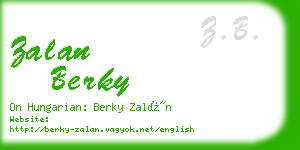 zalan berky business card